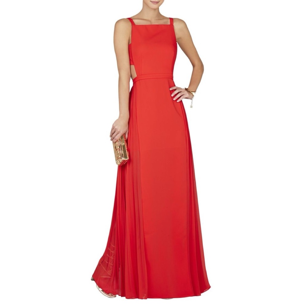 BCBGMAXAZRIA Brielle Sleeveless Side-Pleated Gown Size 4